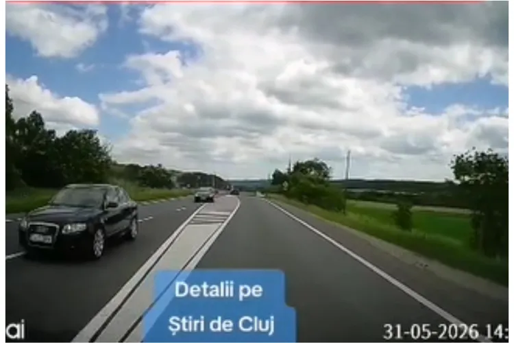 VIDEO. „Depășirea anului” pe o șosea din Cluj! Un șofer a trecut pe partea opusă a alveolei și a stârnit revoltă în trafic