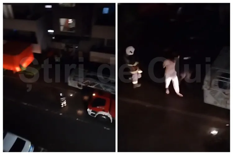 VIDEO EXCLUSIV. Intervenție de amploare în Florești! Un clujean amenința că se aruncă de la balcon. Mascații au intrat cu forța în apartament să-l salveze