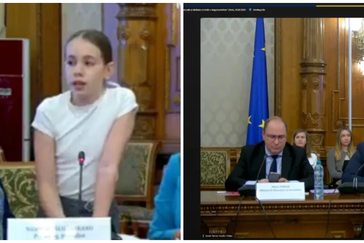O elevă de clasa a V-a a izbucnit în lacrimi în Parlament și a spus adevărul dur despre școala din România. Ministrul Educației stătea pe telefon