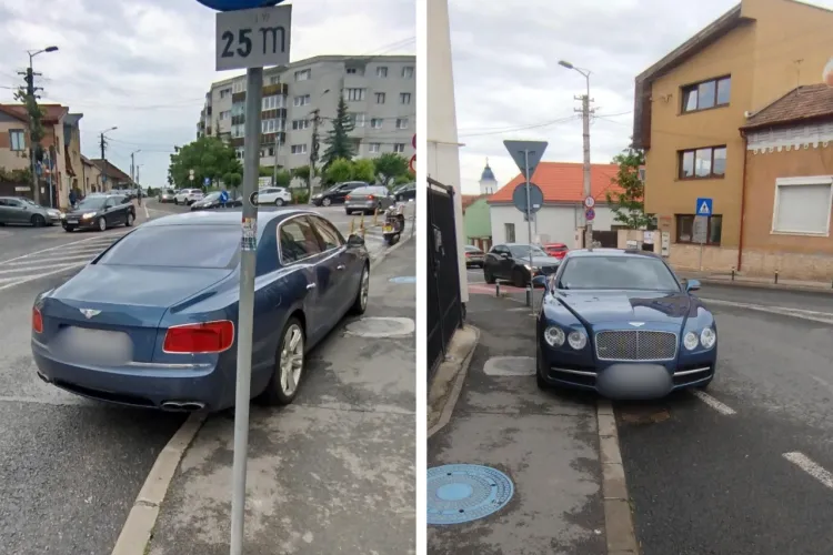 Tupeu de Bentley la Cluj! Și-a lăsat mașina unde a vrut și ablocat jumătate din bandă și trotuarul: Clujenii, scandalizați de „obrăznicia