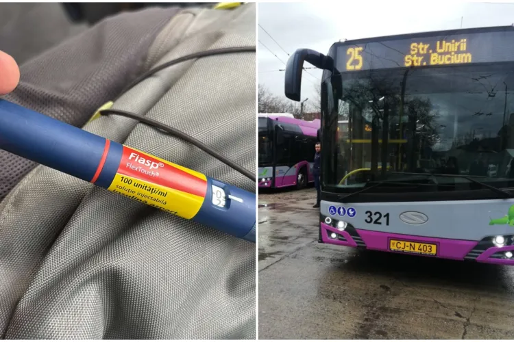 Gest de suflet într-un autobuz din Cluj. Un călător a găsit o injecție cu insulină și a făcut tot posibilul să ajungă înapoi la proprietar: „Am sunat la 11