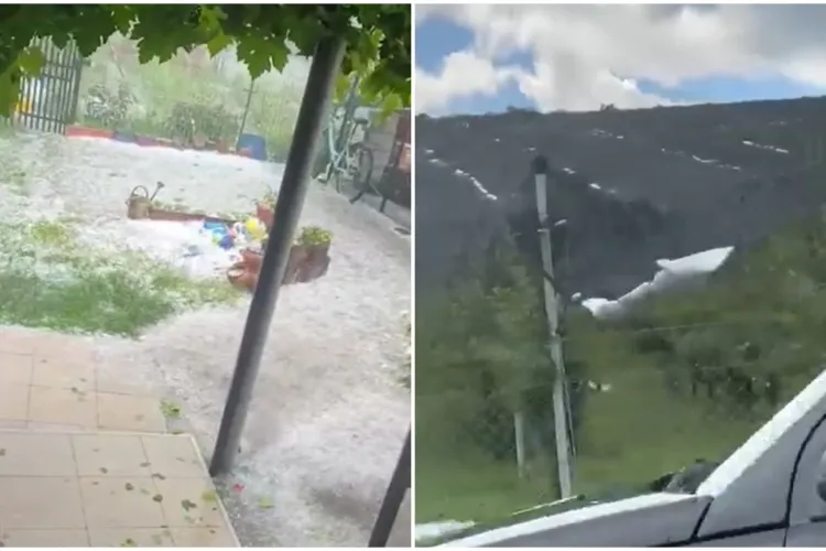 VIDEO. Grindină cât oul de găină și furtuni în Cluj. Primele imagini după furtuna violentă care a lovit județul. Plasele antigrindină au salvat recoltele