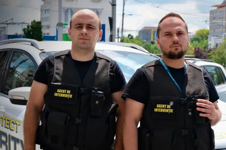 VIDEO: Ei sunt cei doi eroi, agenți de pază, care au intervenit în mai puțin de două minute la amenințarea cu armă din mazinul din Mărăști, Cluj-Napoca