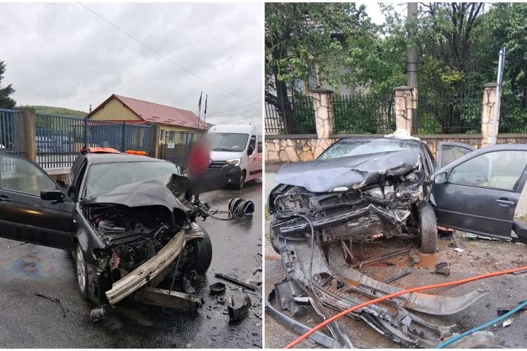 Accident rutier grav la Gârbău în Cluj. Două persoane au rămas încarcerate după impactul dintre două autoturisme. Pompierii intervin de urgență