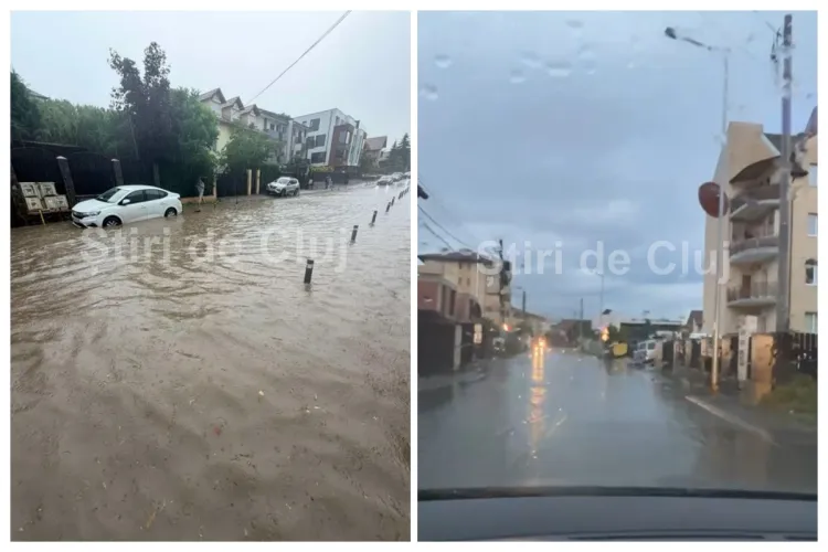 VIDEO.  Inundațiile au cuprins Clujul și Floreștiul în seara asta. Oamenii au făcut haz de necaz: „Haidați la pescuit!”