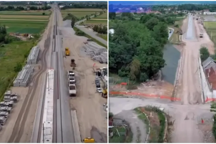 VIDEO. Veste mare pentru Cluj! Calea ferată spre Oradea prinde contur: tronsonul Poieni–Aleșd a ajuns la 26%. Trenurile vor circula aici cu 160 km/h