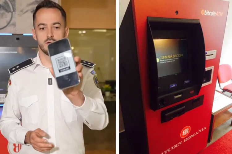 VIDEO. Escroci prinși în flagrant la ATM-urile de cripto din Cluj: Nouă clujeni, salvați de polițiști de la pierderi uriașe