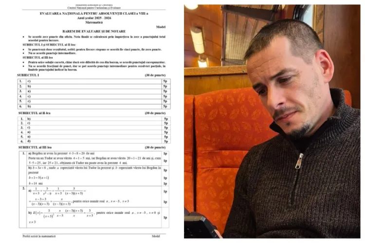 Profesor de matematică din Cluj critică diferențele mari dintre subiectele la Evaluarea Națională și modelele oficiale: „Nu iei prin surprindere elevii”