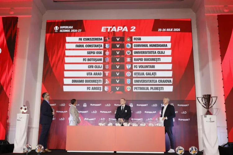 S-a stabilit programul Superligii 2026-2027! „U” Cluj și CFR Cluj și-au aflat adversarele. Derby-ul orașului se joacă încă din etapa a 4-a, pe 9 august!