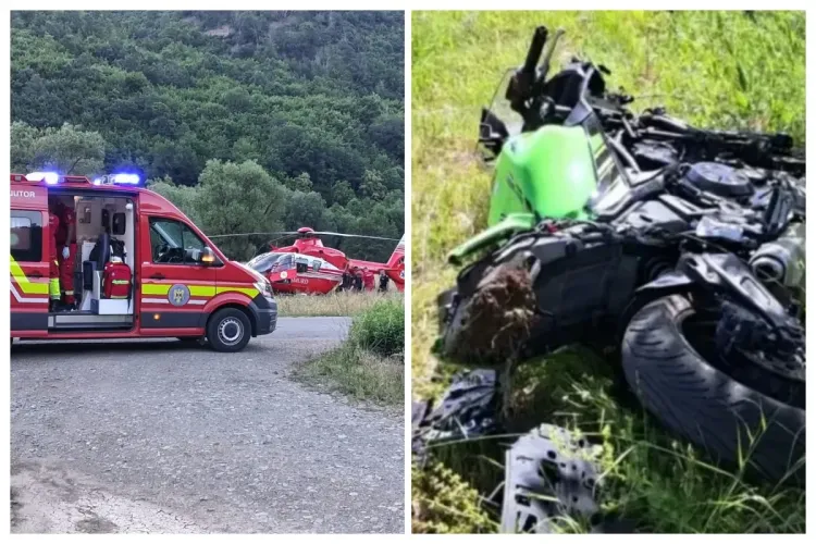 Accident grav în Cluj: Un copil de 13 ani, rănit acum într-un impact puternic cu motocicleta. A fost preluat de elicopterul SMURD, de la Muntele Rece