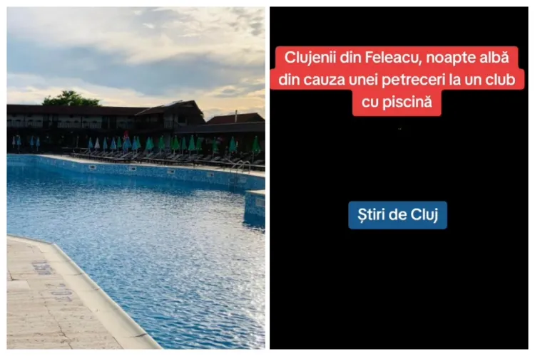 VIDEO. Clujenii din Feleacu scoși din minți de muzica de la un club cu piscină ce a bubuit toată noaptea. Au chemat poliția de multe ori: „Nu s-au oprit”