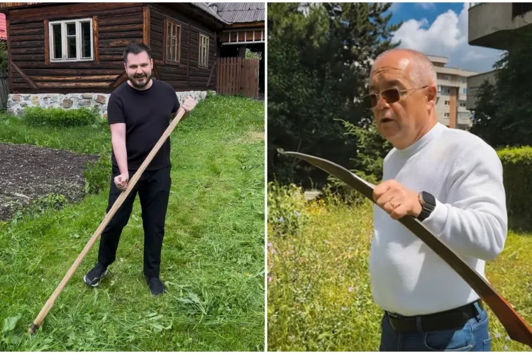Primarul cosaș Emil Boc, ironizat de un consilier local USR Cluj. Paul Helmer a pus și el mâna pe coasă: „Clar, nu mă fac primar că nu mă pricep”