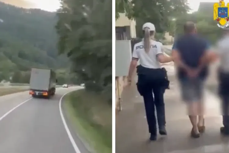 VIDEO. Inconștiență totală la volan! Un șofer de TIR a fost prins complet beat pe un drum din Cluj, la volanul unui ansamblu greu