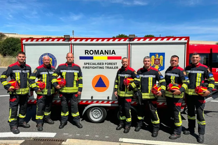 Șapte pompieri din Cluj, trimiși în misiune de urgență în Franța! Se luptă cu flăcările care mistuie pădurile din sudul țării