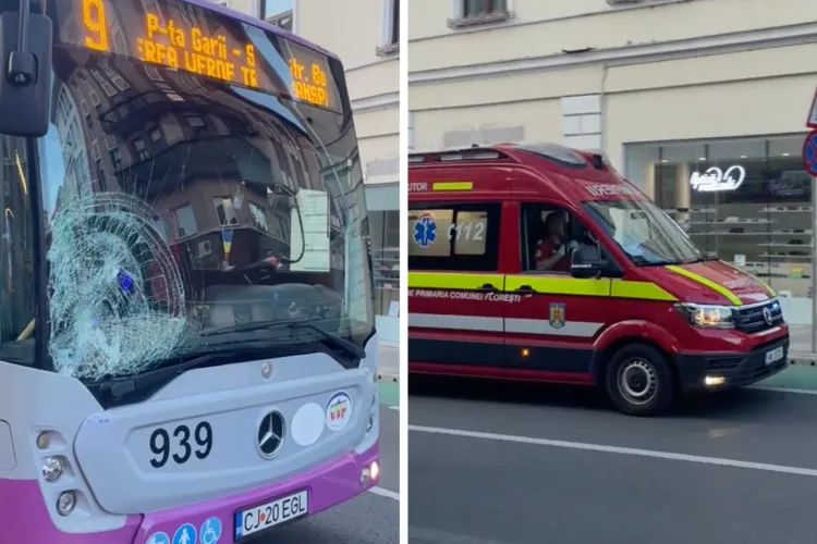 VIDEO. Accident grav pe strada Regele Ferdinand din Cluj-Napoca: O adolescentă de 17 ani a fost lovită de un autobuz! Care este starea victimei