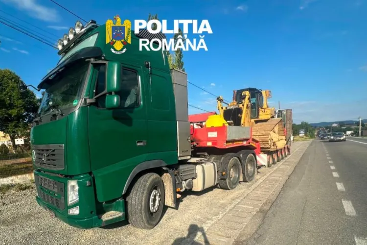 Culmea depășirii de tonaj la Cluj! Vehicul prea greu cu 16 tone și prea lat cu 30% nu avea nici măcar RCA! Amenda a fost pe măsură