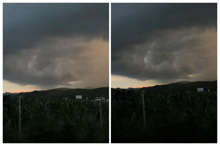 VIDEO. Imagini apocaliptice în Gilău, Cluj, în seara asta: „Natura pare că ne pregătește ceva special”