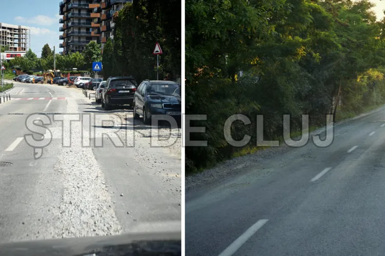 Haos pe strada Soporului din Cluj-Napoca: Drumul e distrus de aproape două săptămâni, pietonii și mașinile riscă să fie loviți de pietriș