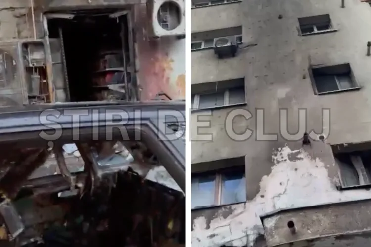 VIDEO. Praful s-a ales de blocul și de mașinile clujenilor după incendiul devastator de aseară! 60 de oameni au fost scoși din case în toiul nopții