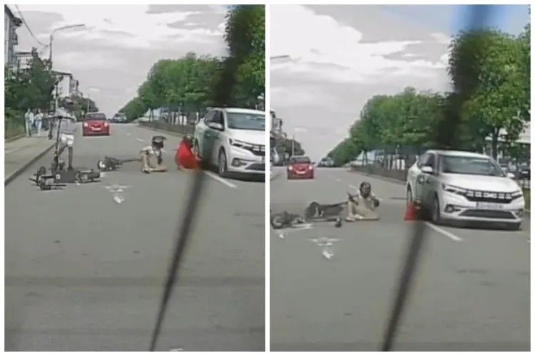 VIDEO. Un copil a căzut de pe trotinetă direct între roțile unui Bolt în mers. Șoferul este un adevărat erou, dar copiii au făcut o eroare gravă