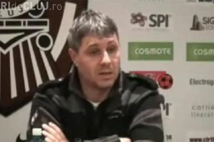 Antrenorul Gloriei Bistrita, Marius Sumudica, l-a intrebat pe un jurnalist clujean daca ii plac baietii- VIDEO