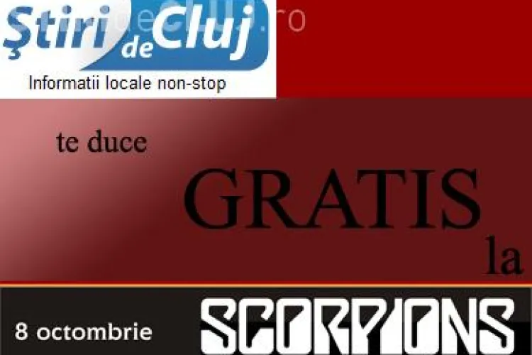 STIRI de CLUJ da GRATIS 15 bilete la concertele Scorpions si Smokie din Cluj in 8-9 octombrie! Vezi cat de simplu le poti primi