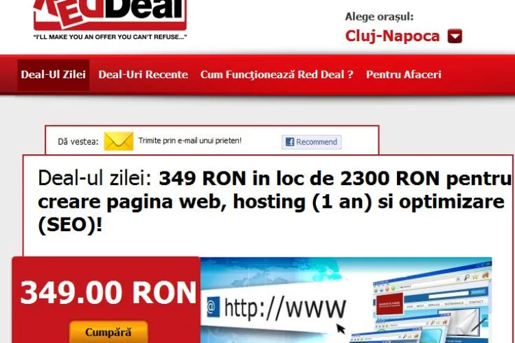 Vrei sa iti faci un site? Acum platesti 349 lei in loc de 2300 lei pentru creare pagina web, hosting (1 an) si optimizare (SEO)! (P)