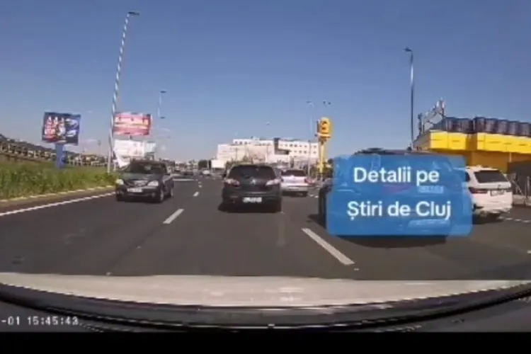 VIDEO. Contrasensul pare „la modă” pe drumul nou de lângă VIVO din Cluj! Un șofer a greșit direcția total 