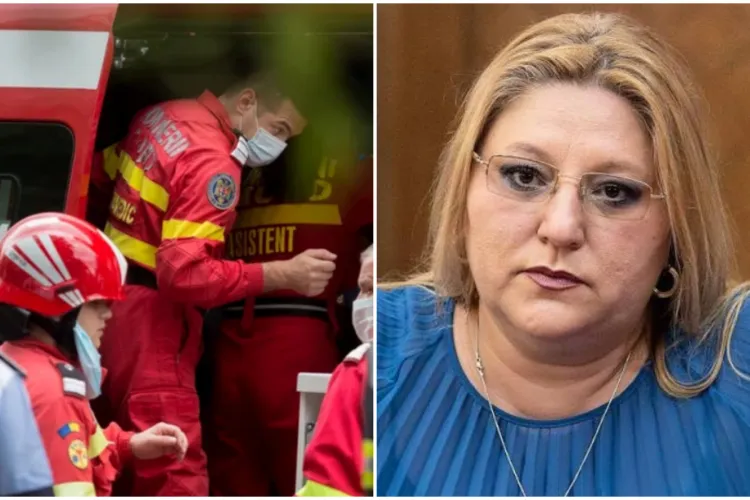 Diana Șoșoacă, implicată într-un accident rutier. Echipajul medical i-a montat un guler cervical înainte de a o transporta la spital