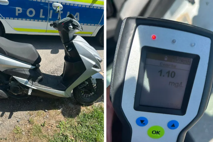 Trei dintr-o lovitură! Un clujean a „reușit” să se urce beat criță, pe un moped neînmatriculat și fără permis: A refuzat și analizele la spital