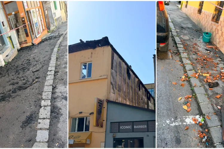 S-a ales praful de celebra pensiune de pe Piezișă din Cluj care a ars aseară: Sute de metri pătrați afectați. Focul s-a extins și la casele vecine
