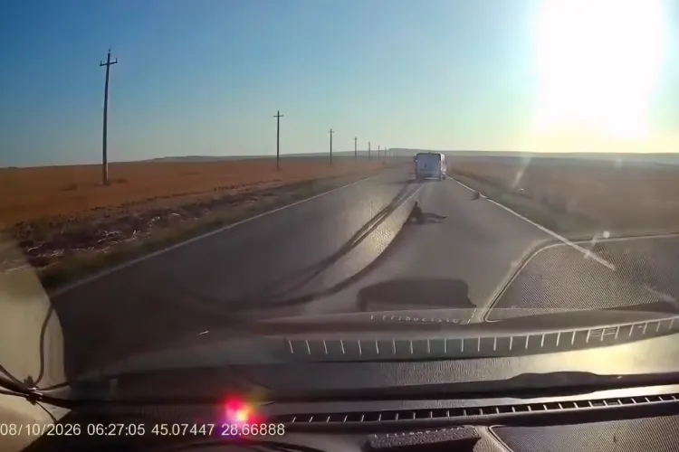 VIDEO. Un copil a căzut dintr-o dubă aflată în mers, direct pe șosea. A scăpat la limită de două mașini. Avertisment: Imagini cu puternic impact emoțional