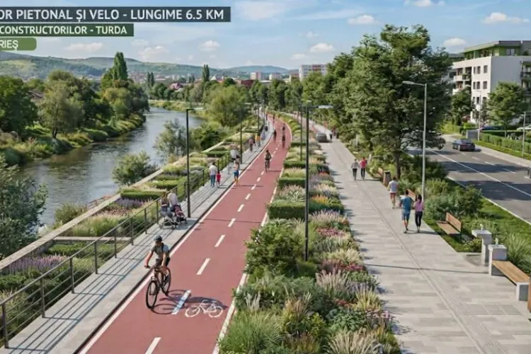 Coridor de 6.5 km pentru bicicliști și pietoni pe malul râului Arieș, la Turda. Dacă va arăta ca în poză, va fi o adevărată bijuterie a orașului