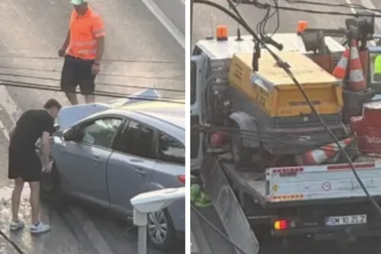 VIDEO. Cum s-a produs accidentul din Cluj care a blocat traficul de dimineață! Un tânăr de 19 ani ar fi trecut pe roșu: O femeie a ajuns la spital