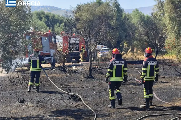 Pompierii români, în prima linie în Grecia și Franța! Au intervenit la incendii de vegetație