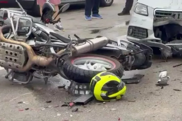 Accident foarte grav în Cluj! Motocicletă spulberată de o autoutilitară: O femeie este resuscitată de echipajele SMURD chiar pe marginea drumului