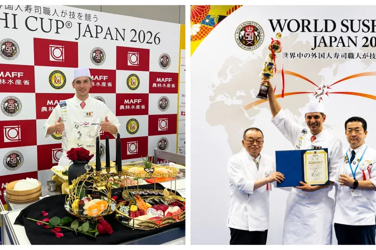 Performanță uriașă pentru România! Un bucătar din Cluj-Napoca a devenit campion mondial la sushi, în Japonia