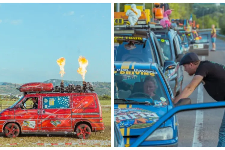 Mașini ciudate și colorate, văzute pe drumurile din Cluj! Fac parte dintr-o caravană uriașă: „Vor fi peste 400” 