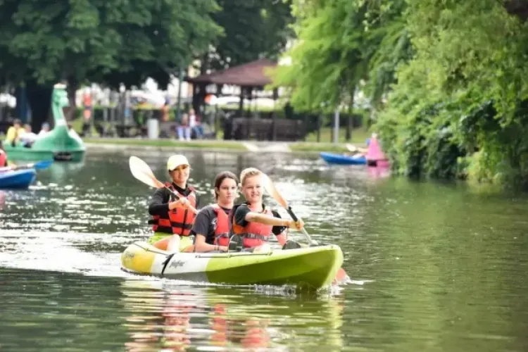 Clujenii, nemulțumiți de „kitsch-ul” de pe Lacul Chios din Cluj-Napoca: „Lebede roz și dragoni verzi. Nu cadrează deloc cu zona”