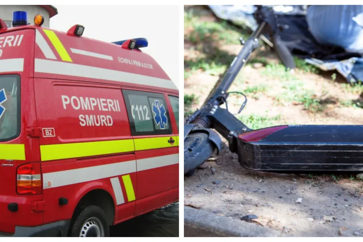 Accident în Cluj. Un copil pe trotinetă, lovit de o mașină. Minorul a fost transportat la spital