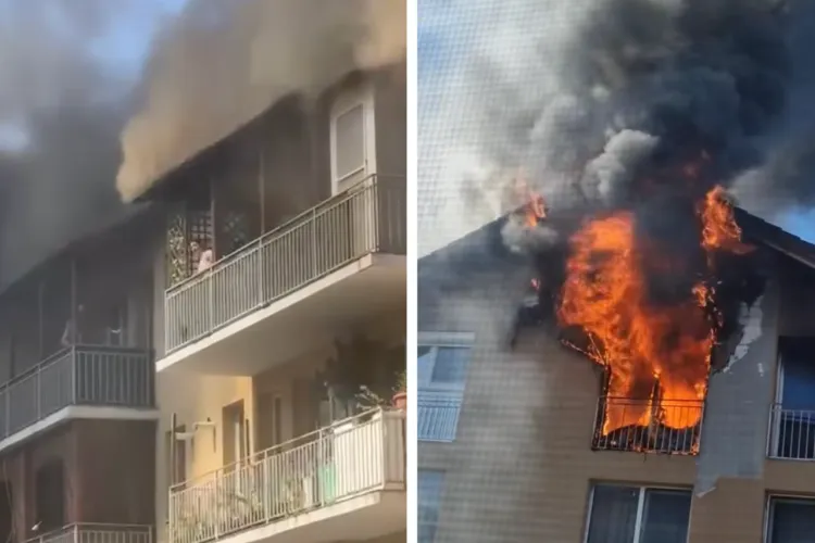 VIDEO. Imagini apocaliptice de la incendiul din Florești! Oameni care stau pe balcon cât focul se extinde deasupra lor: Pompierii au intervenit în forță