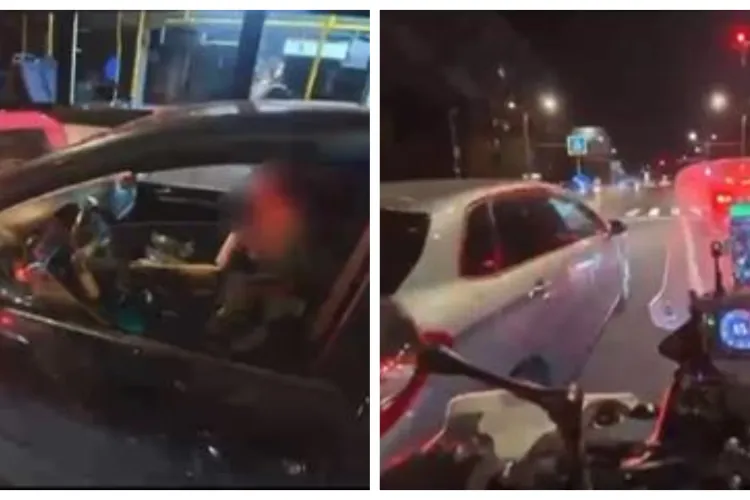 VIDEO. Șofer tras la răspundere de un motociclist în Cluj-Napoca, după un gest regretabil în trafic: „Așa ai învățat?”
