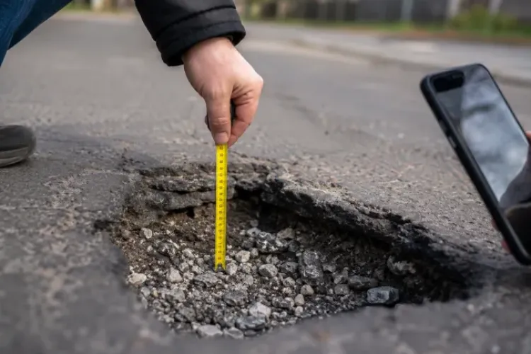 „Craterele” de pe o stradă din Cluj-Napoca le dau bătăi de cap șoferilor: „Mașinile le-am distrus. Mulțumim!”