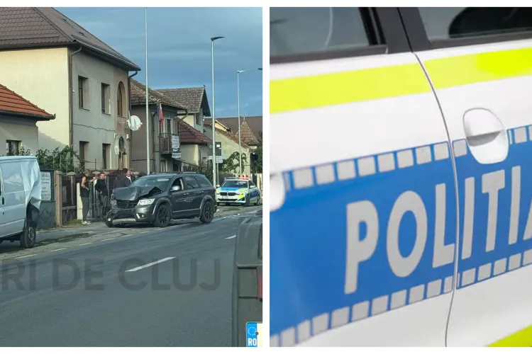 Impact puternic în Florești! Două mașini implicate într-un accident pe sensul spre Gilău