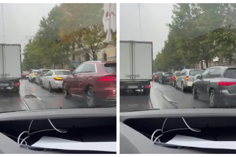 VIDEO EXCLUSIV. Haos în fața unei școli din Cluj-Napoca. Părinții au blocat o bandă întreagă și au paralizat traficul în zonă