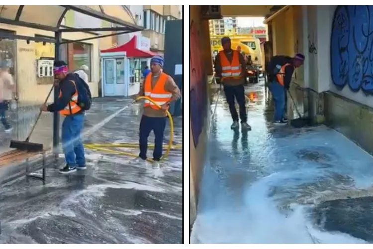  VIDEO. Curățenia de toamnă în Cluj-Napoca. Angajații de la salubritate puși la treabă de vice-primarul Tarcea, în zonele critice din oraș