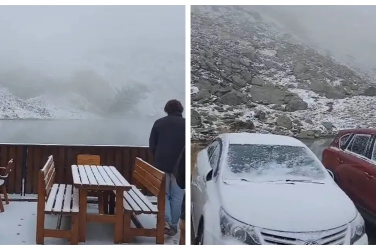 Iarnă în septembrie! S-au înregistrat -2 grade Celsius și a căzut prima zăpadă. Anul trecut, prima ninsoare a venit abia pe finalul lunii septembrie