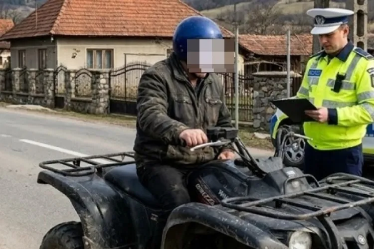 O plimbare cu ATV-ul i-a adus necazuri mari unui clujean. Polițiștii l-au prins și i-au întocmit dosar penal pentru două fapte