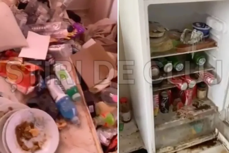 VIDEO. Chiriașii groazei la Cluj! Ea la Drept, el medic au lăsat apartamentul ca groapa de gunoi de la Pata Rât: „Am crezut că avem cadavre”