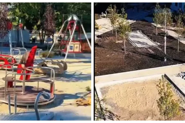 VIDEO. Noul parc din zona Rozelor prinde contur. Au fost montate primele echipamente de joacă. Când ar putea fi deschis